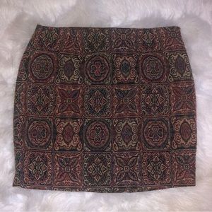 Patterned Mini Skirt